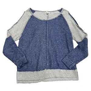 Live Love Dream Blue Cold Shoulder Top S